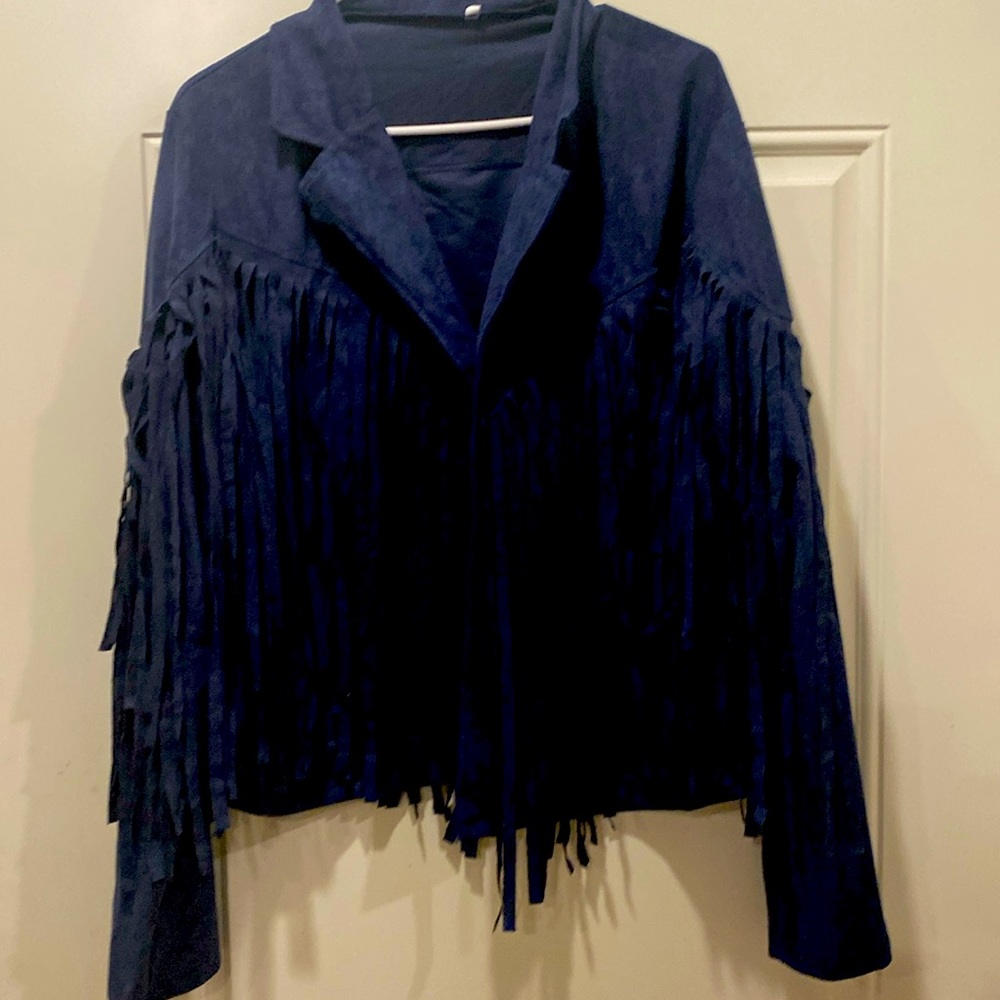 Suede Navy blue cowboy style jacket